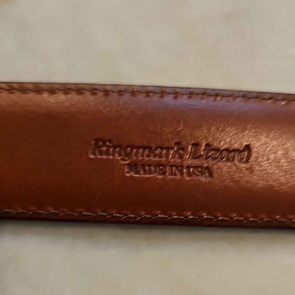 Torino Ringmark Lizard Classic Brown Leather Belt - image 9